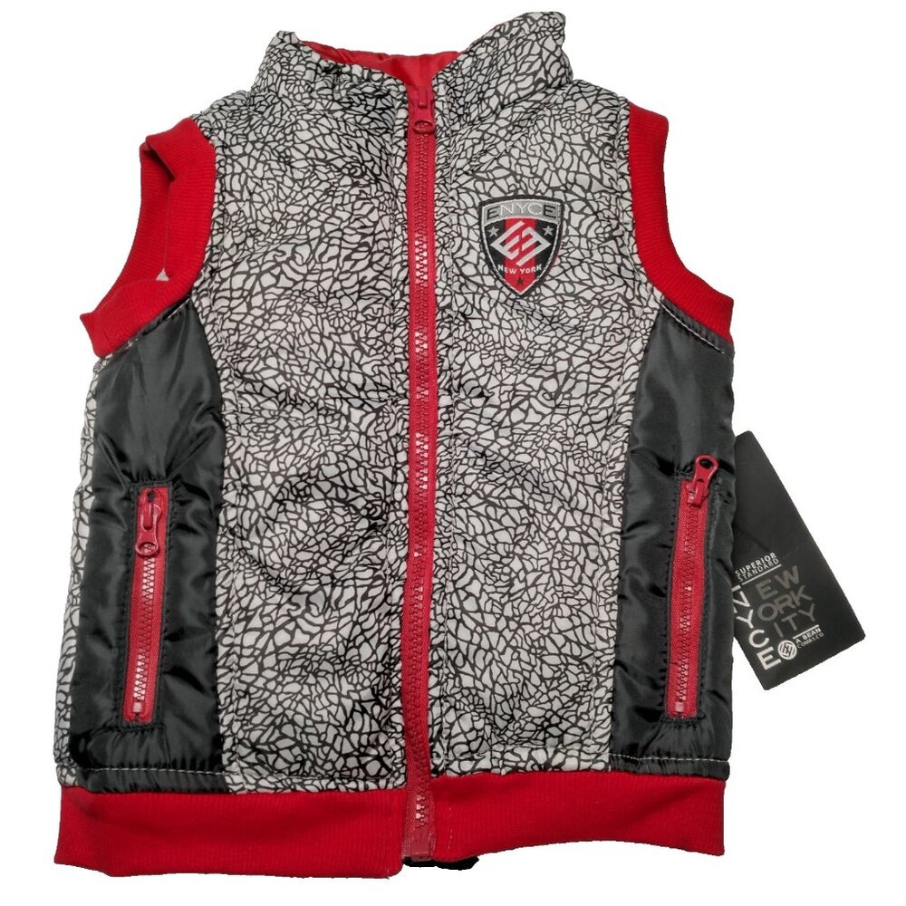 Vintage 1990s ENYCE Puffer Vest Baby Size 18 M Retro Full Zip Jacket Streetwear